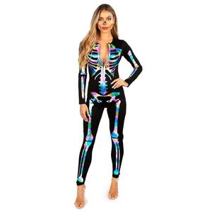 Tipsy Elves Halloween Iridescent Skelton Costume